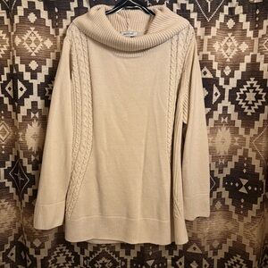 Women’s Avenue 26/28 Cream Cotton Sweater, Fits like a 2XL